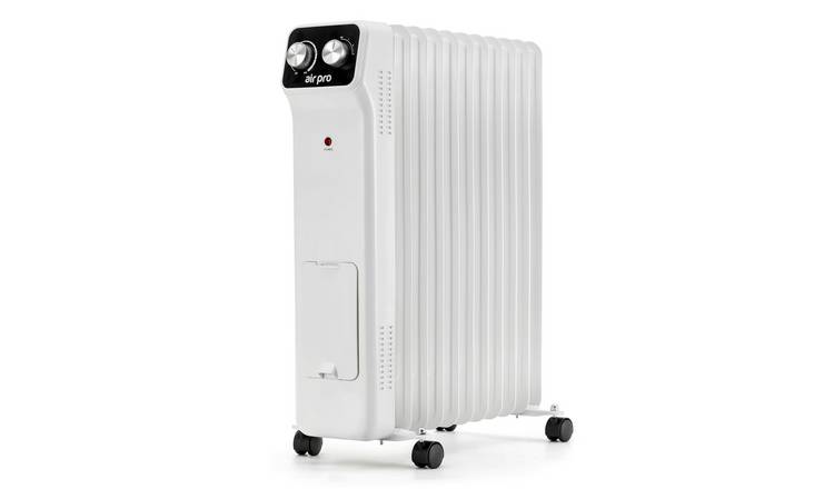 Air Pro Oil-Filled Electric Radiator 2500W with Adjustable Thermostat - White