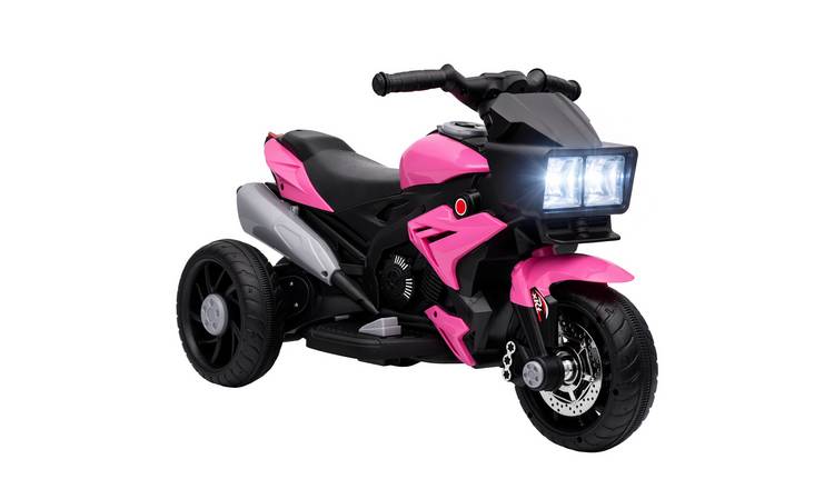 AIYAPLAY 6V 3 Wheel Music and Lights Electric Ride on Motorcycle – Pink