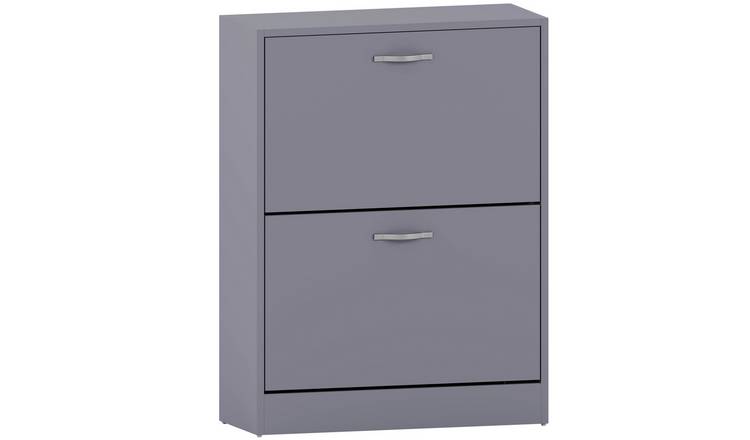 Vida Designs 2 Drawer Shoe Cabinet - Grey