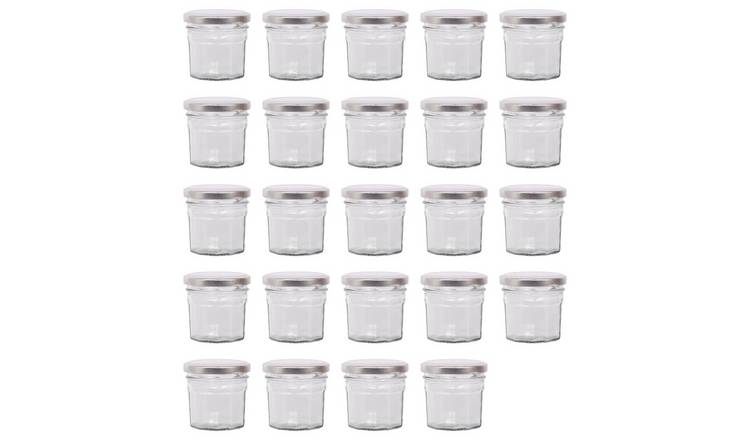 Argon Tableware Glass Jam Jars with Lids - Pack of 24