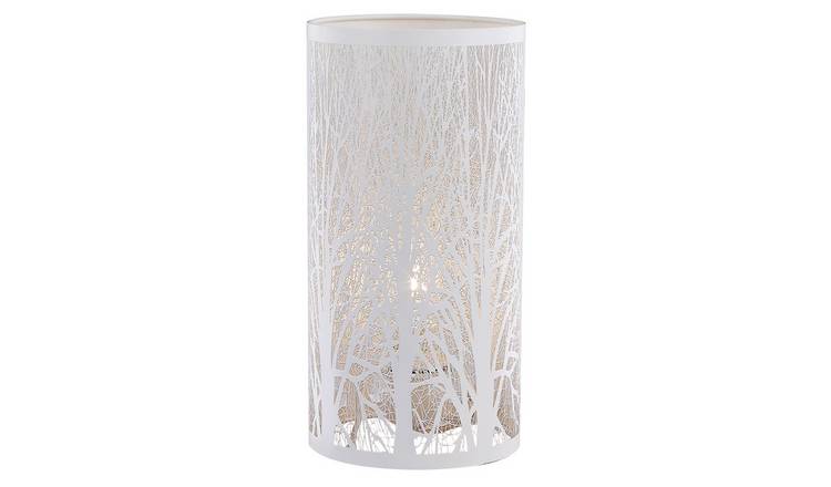 Happy Homewares Matt White Metal Forest with Cable Switch Table Lamp - 12cm