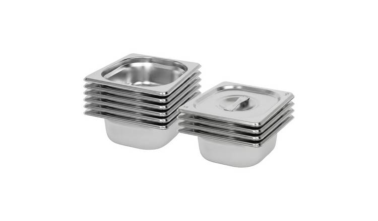 Argon Tableware Gastronorm Containers with Lids 1/6 - 1L - Set of 10