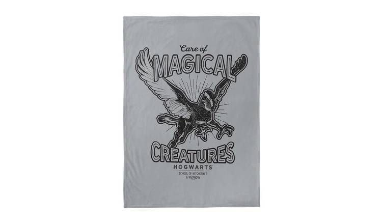 Harry Potter Care Of Magical Creatures Grey Blanket - 147cm x 91cm