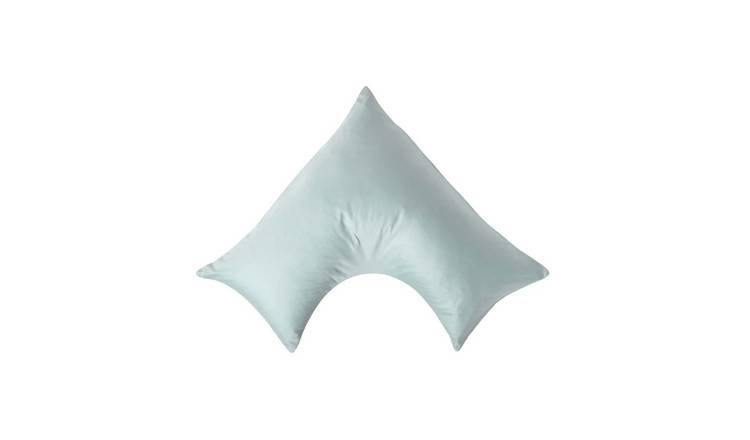 Homescapes Organic Egyptian Cotton Sateen V Shaped Pillowcase - Duck Egg
