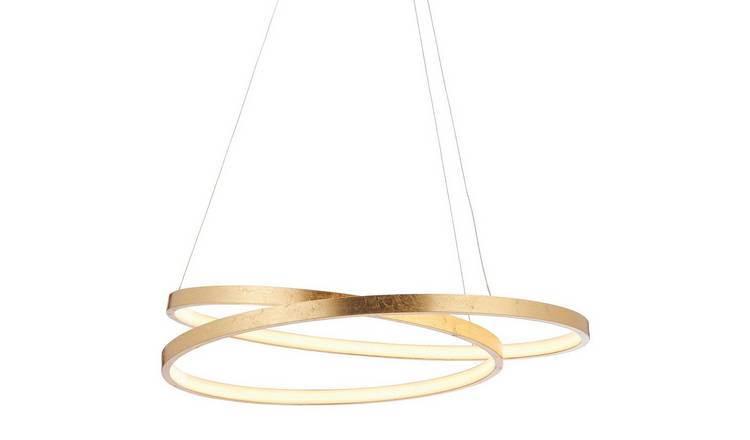 Loops Direct Acrylic LED Ceiling Pendant - Gold Leaf and Frosted Acrylic