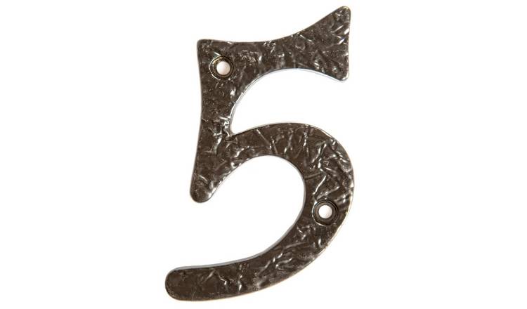 Hammer & Tongs Rustic Iron Numeral - Number 5 - Raw