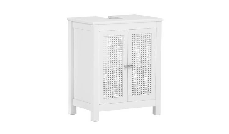 SoBuy 2 Louvered Door Under Sink Bathroom Cabinet - White