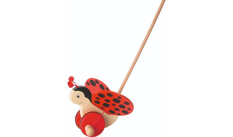Goki Florah The Ladybird Pull Along Wooden Toy with Wheels