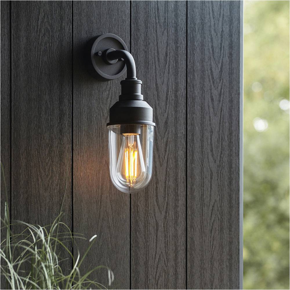 Loops Direct Aluminium and Glass Wall Light - Black and Clear - Image 3