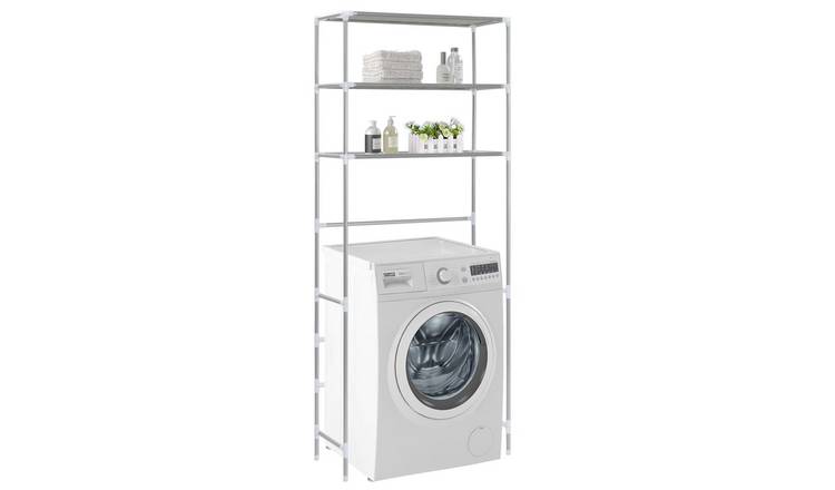 Walplus Tier Storage Rack Over Laundry Machine - Silver - 69 x 28 x 169 cm