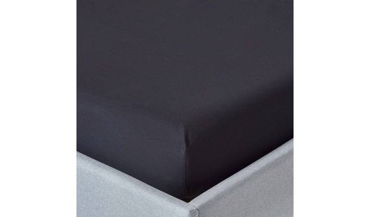 Homescapes Egyptian Cotton Black Deep Fitted Sheet - Single