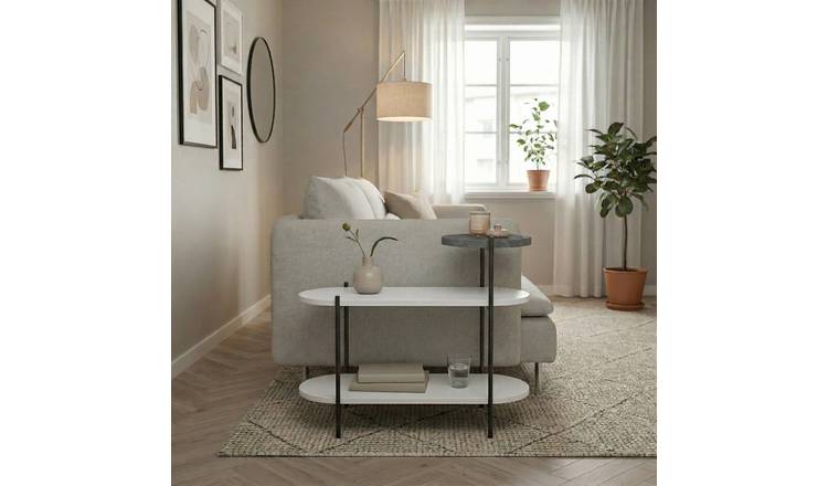 Decortie Somo 3 Tier Side Table - Grey & White