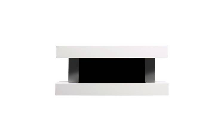 Living and Home Wall Mounted Electric Fireplace with Remote Control - White