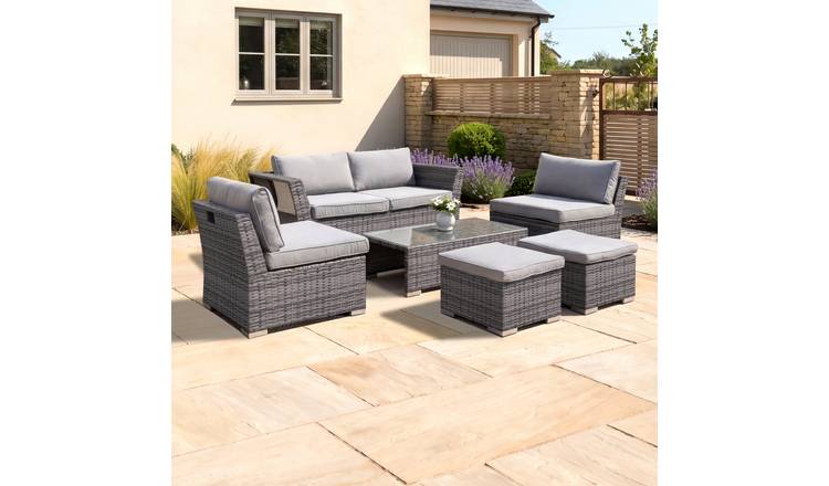 Charles Bentley St Tropez Outdoor Furniture Rattan Lounge Set - Grey