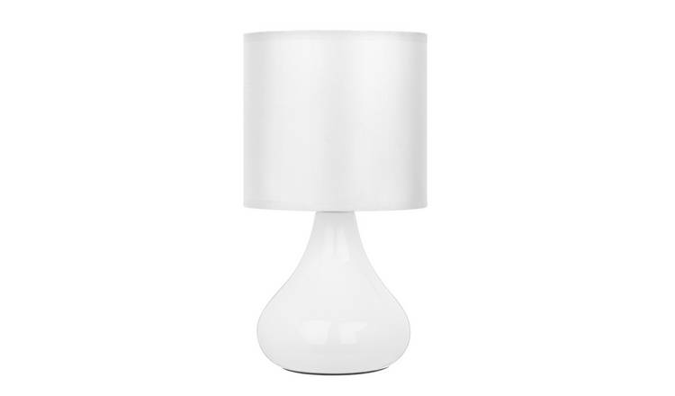 Orsina Gloss Ceramic Teardrop Table Lamp – White