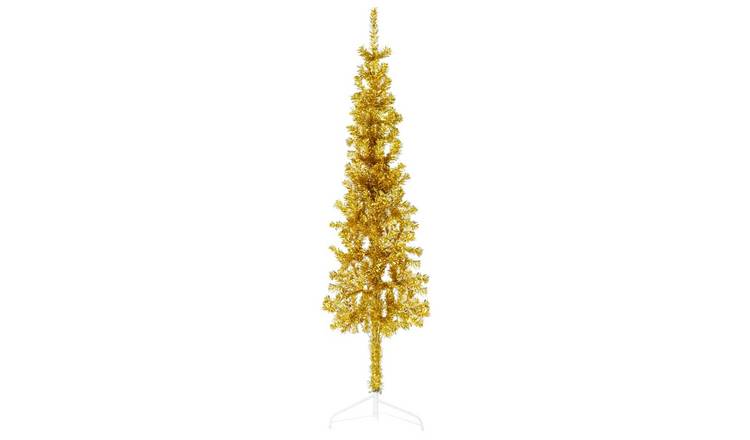 Walplus 176 Branch Tips Slim Half Artificial Christmas Tree - Gold - 150 cm