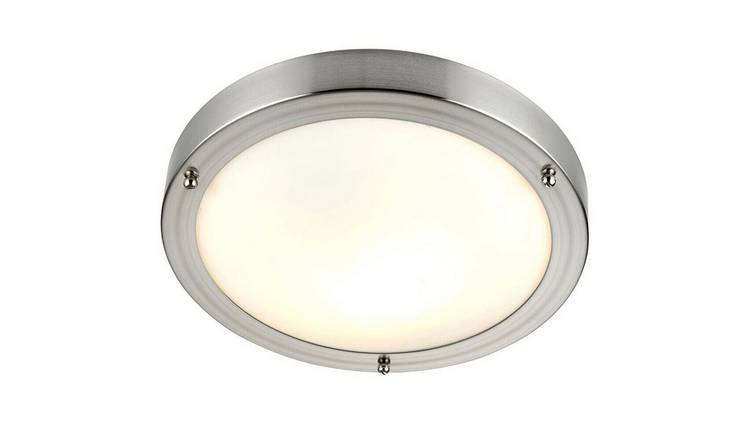 Loops Direct Steel and Glass Bulkhead Light - Satin Nickel