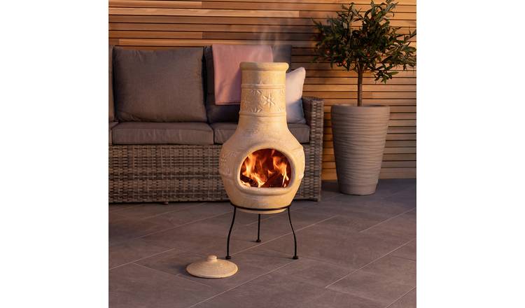 Charles Bentley Snug Valencia Clay Chiminea - Beige