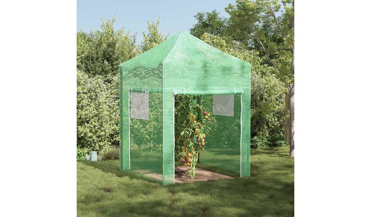 Walplus Iron Greenhouse with Pop-up Frame - Green - 200 x 200 x 300 cm