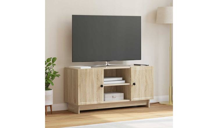 Walplus 2 Door Engineered Wood TV Cabinet - Sonoma Oak - 102 x 34.5 x 50 cm