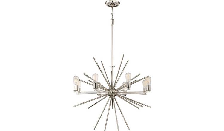 Elstead Carnegie 8 Arm Chandelier - Silver