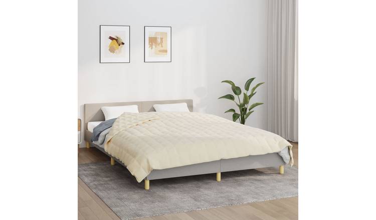 Walplus 13 kg Polyester Weighted Blanket - Light Cream - 200 x 220 cm