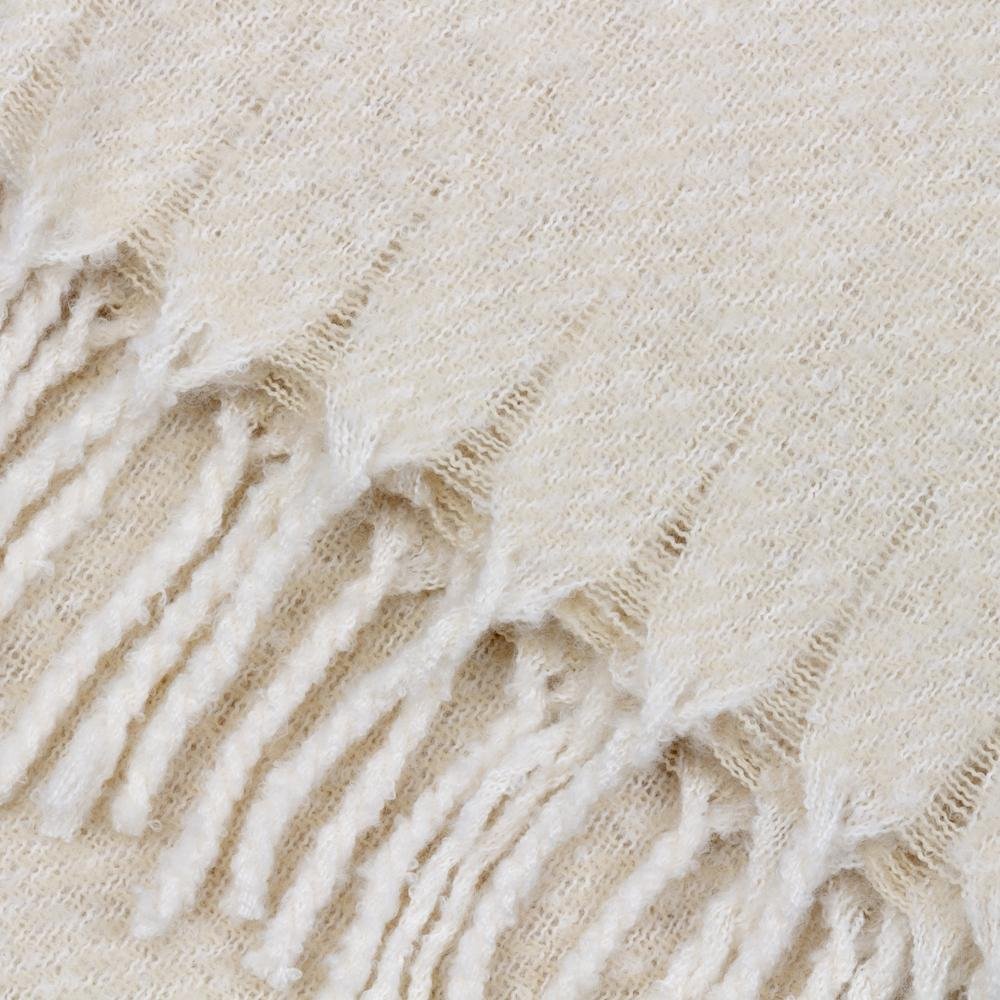 Wylder Isla Woven Tassel Cream Throw - 130cm x 180cm - Image 2
