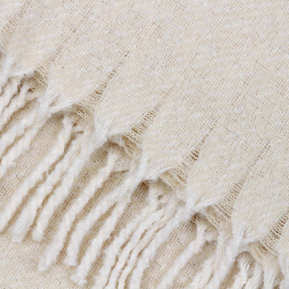 Wylder Isla Woven Tassel Cream Throw - 130cm x 180cm - Image 2