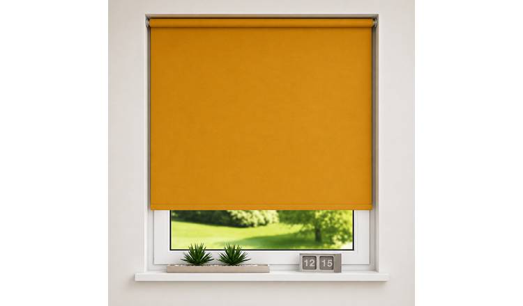 New Edge Blinds Ochre Thermal Blackout Roller Blind - 140cm x 165cm