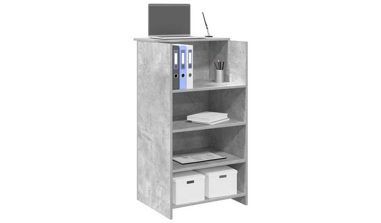 Walplus Engineered Wood Reception Desk - Granite Grey - 55 x 50 x 103.5 cm