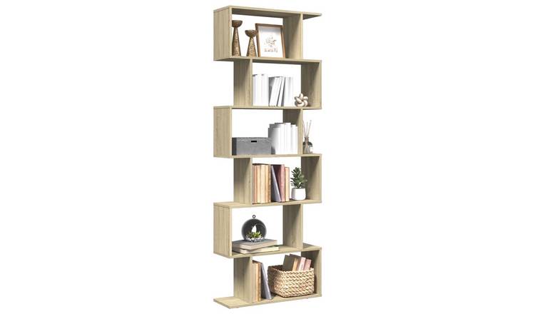 Walplus 6 Tier Engineered Wood Book Cabinet - Light Oak - 70 x 24 x 193 cm
