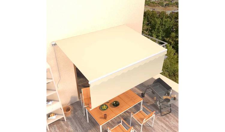 Walplus Manual Polyester Retractable - Cream - 400 x 300 cm - 400 x 120 cm