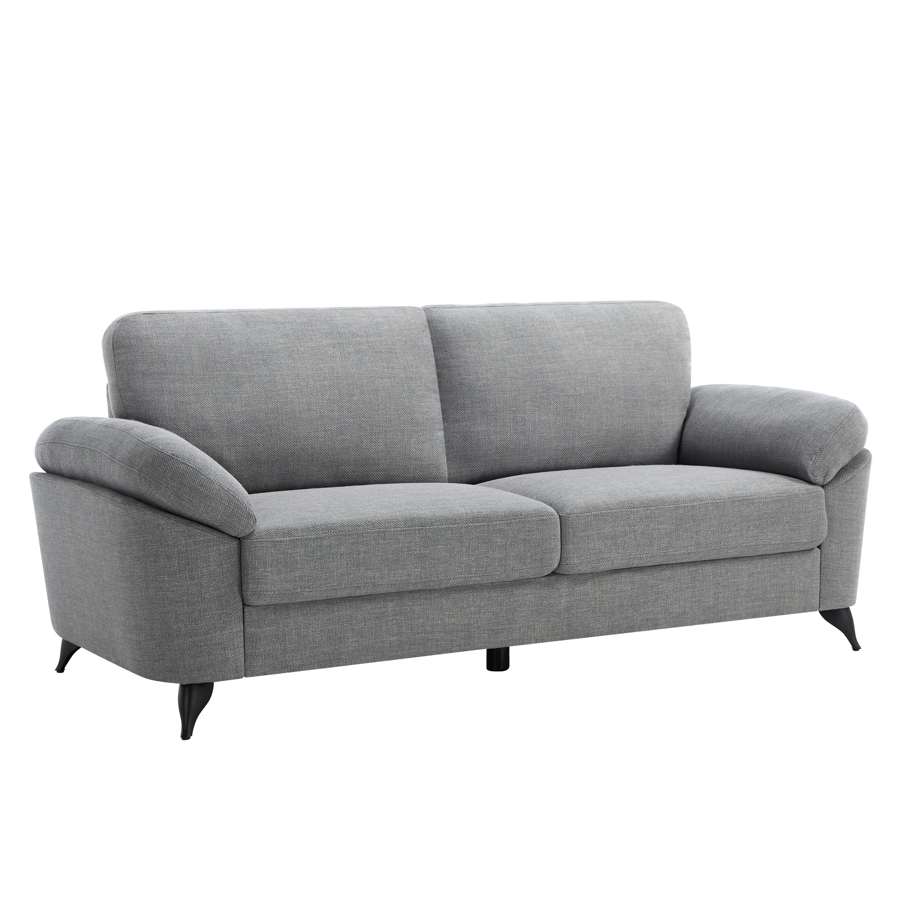Furniture Online Malmo Scandi Style Linen 1+3 Seater Sofa Set - Grey - Image 2
