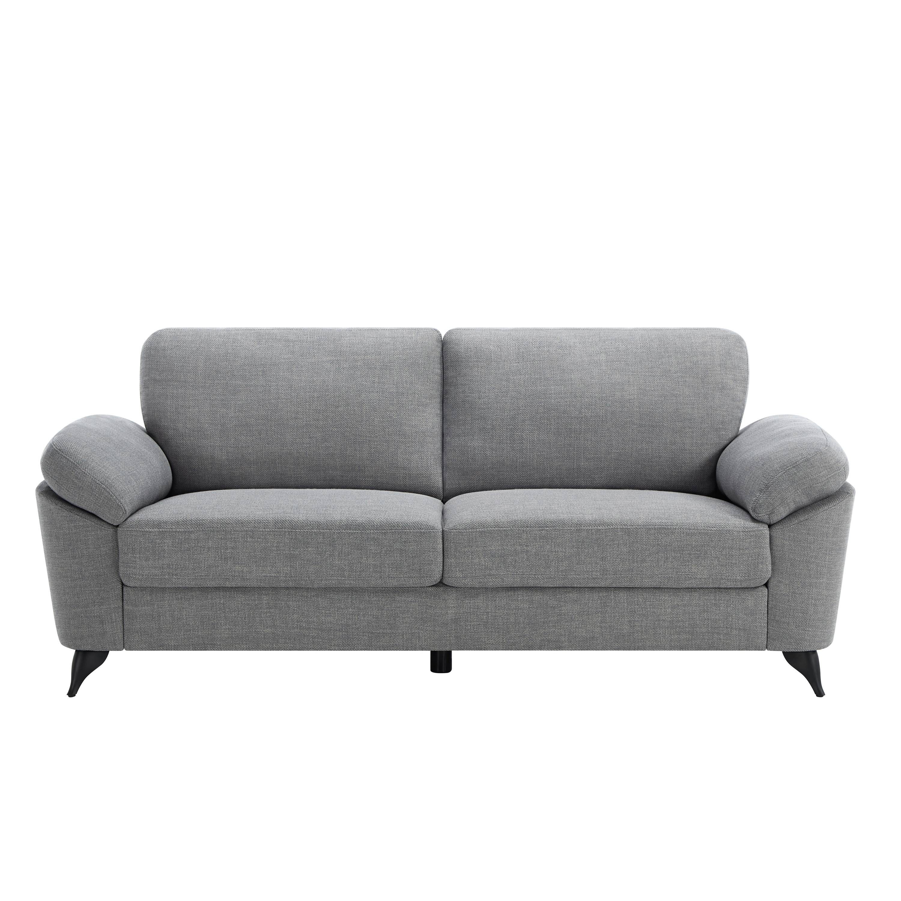 Furniture Online Malmo Scandi Style Linen 1+3 Seater Sofa Set - Grey - Image 3