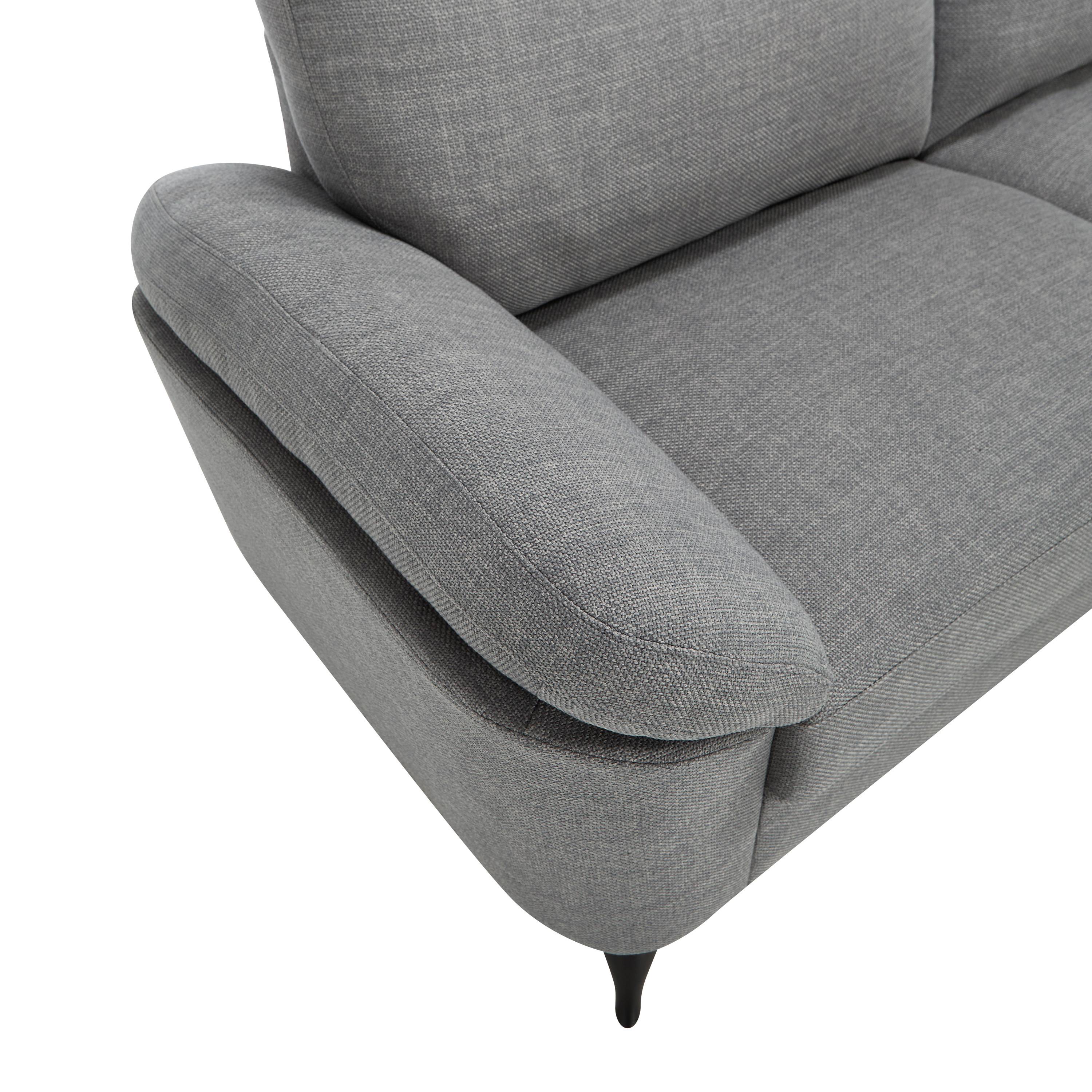Furniture Online Malmo Scandi Style Linen 1+3 Seater Sofa Set - Grey - Image 4