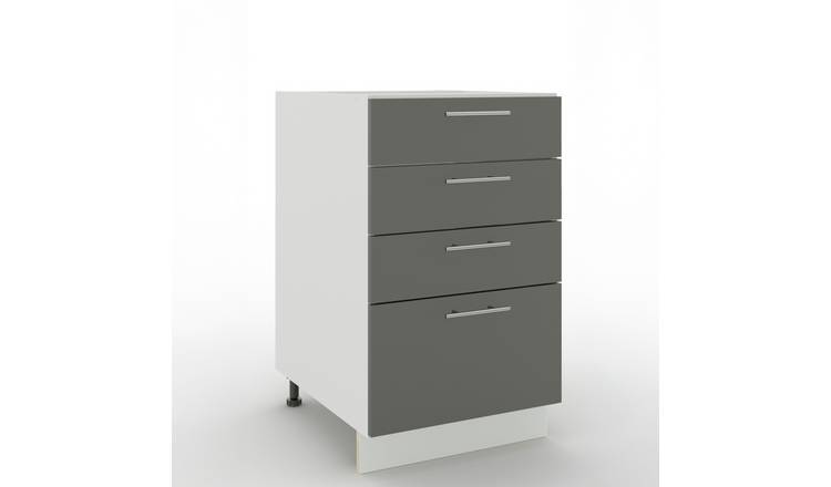 JD Greta 500mm Adjustable Leg Drawer Cabinet with Drawer Fronts - Grey Matt