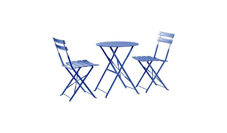 Harbour Housewares 2 Seater Sussex Bistro Set - Round - Navy