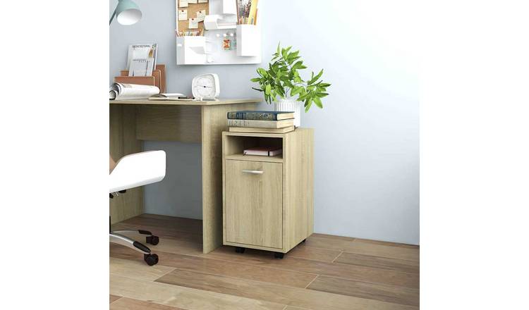 Walplus Engineered Wood Lockable Cabinet - Light Oak - 33 x 38 x 60 cm