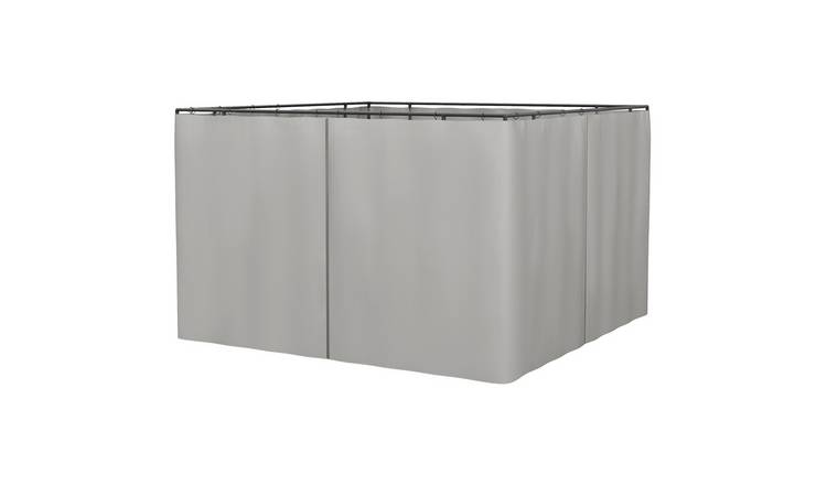 Outsunny Polyester Gazebo Privacy Curtain Panels – Light Grey