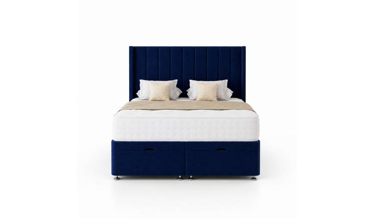 Comfy Deluxe Ameila Wing 3ft Single End Lift Ottoman Bed Set - Blue