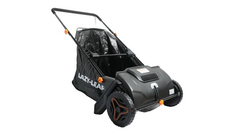Lazy Tools 53cm 100L Bag Adjustable Height Push Along Garden Sweeper - Black
