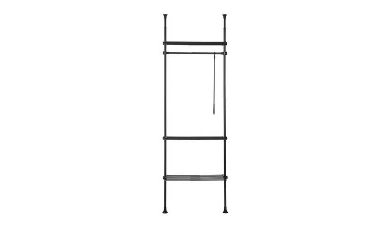 SoBuy 1 Hanging Rail 2 Shelf Freestanding Coat Rack - Black