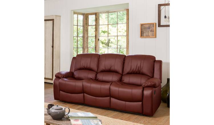 Artemis Home Glendale 3 Seat Manual Recliner Sofa - Burgundy
