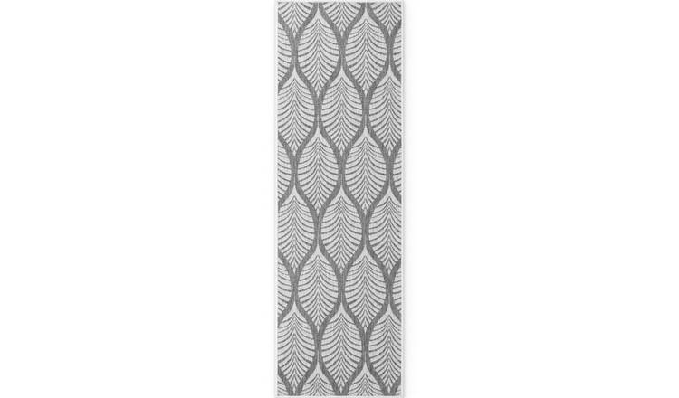 Hanse Home Grey Liora Indoor Outdoor Trellis Runner Rug - 80 x 250cm