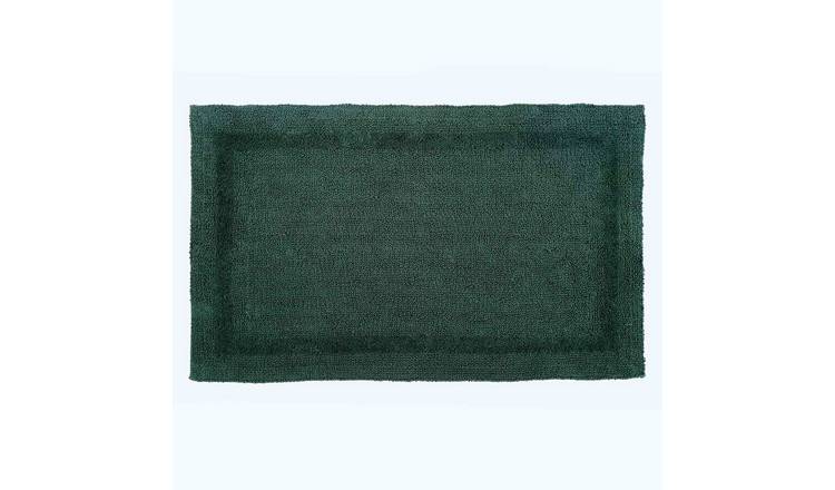 Homescapes Reversible Extra Large Bath Mat - Forest Green