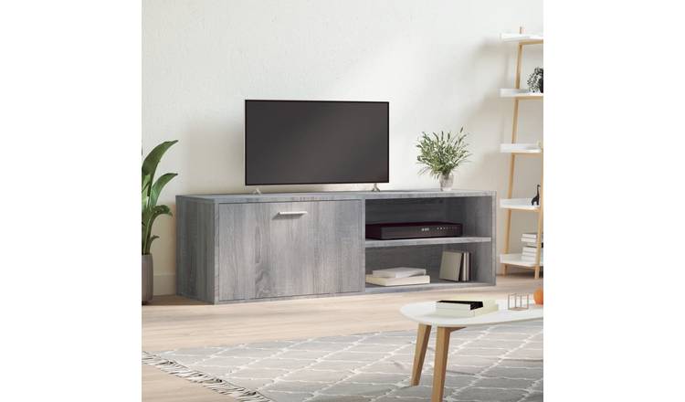 Walplus Engineered Wood TV Cabinet - Grey and Oak - 120 x 34 x 37 cm