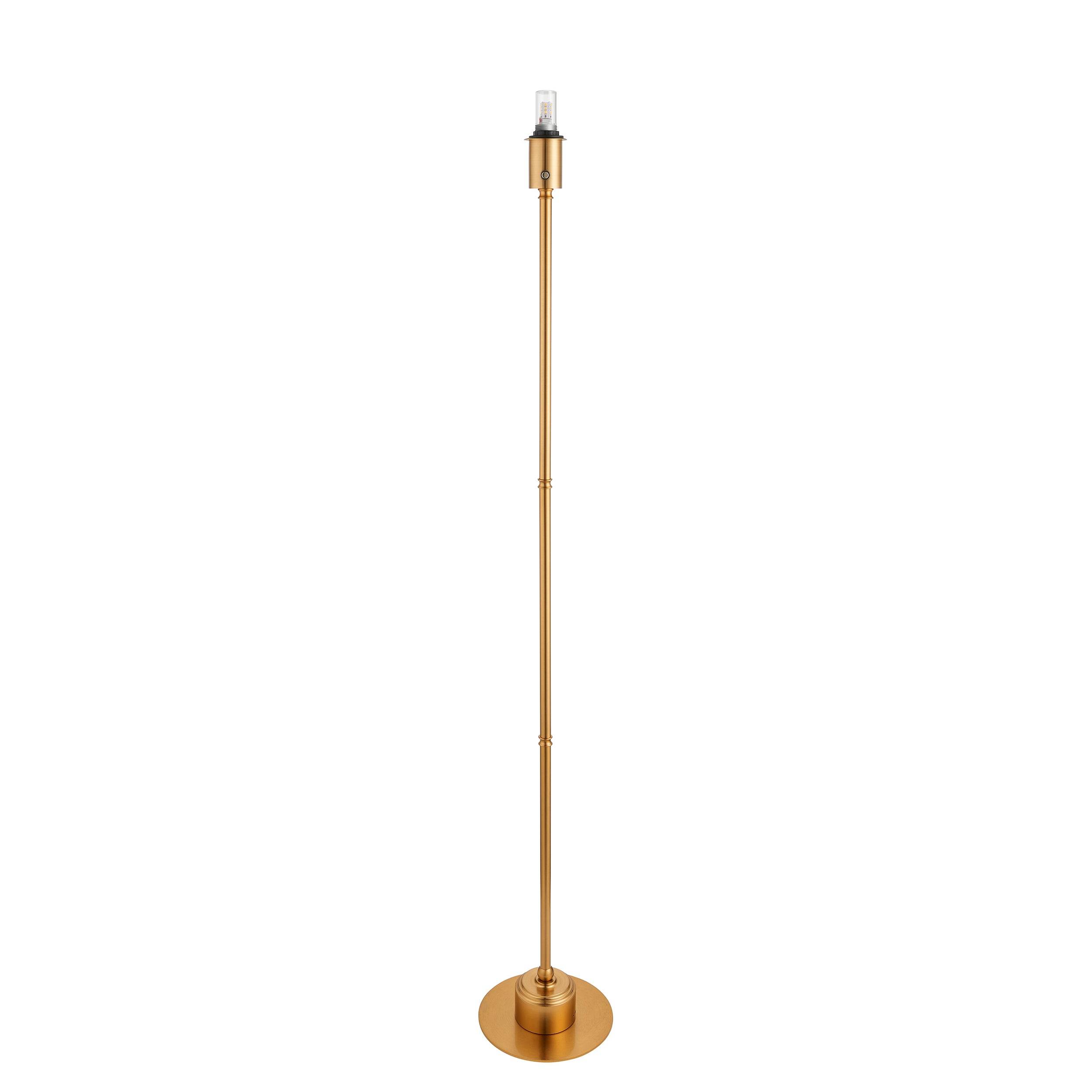 Loops Direct 20cm Steel Floor Lamp LED Rechargeable - Brushed Aged Brass - Image 1