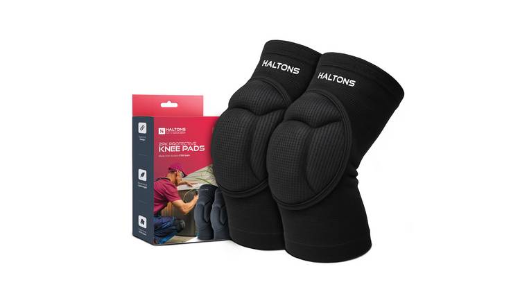 Haltons Pack of 2 Large Slim Fit EVA Foam Knee Pads - Black