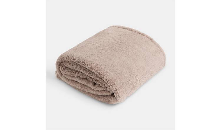 OHS Teddy Fleece Blanket Throw - 150 x 200cm - Mink
