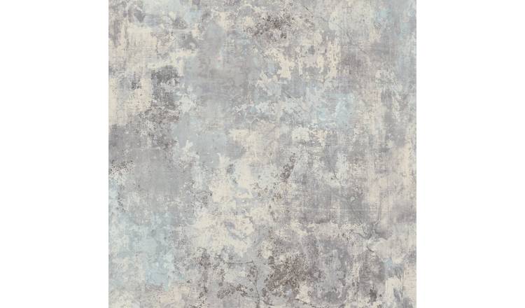Grandeco Distressed Rustic Industrial Concrete Effect Textured Wallpaper - Grey